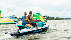 Family enjoying Waverunners at Navarre Family Watersports Adventure Complex