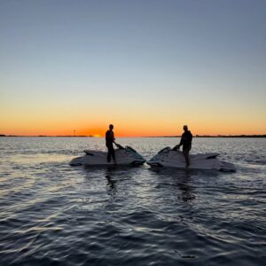 Tranquil Sunset in Navarre on a Waverunner